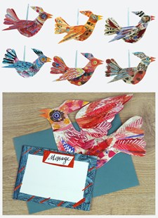 Pack of 6 different coloured birds